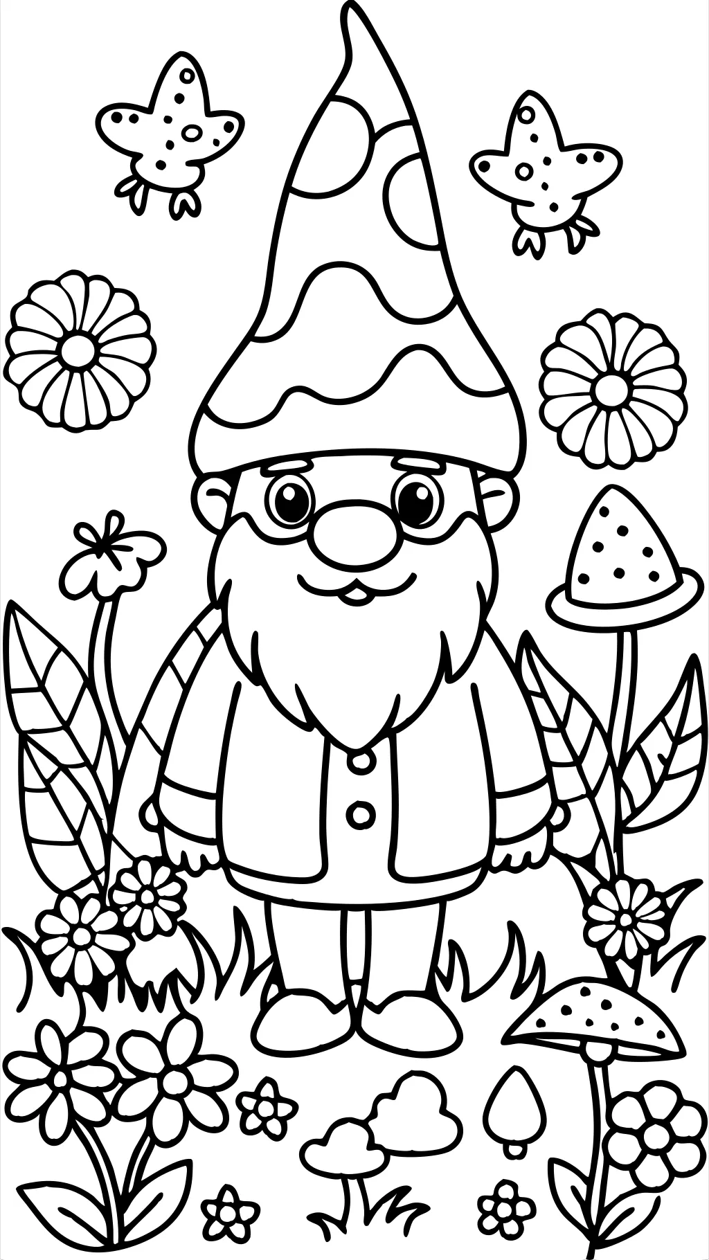 free gnome coloring pages